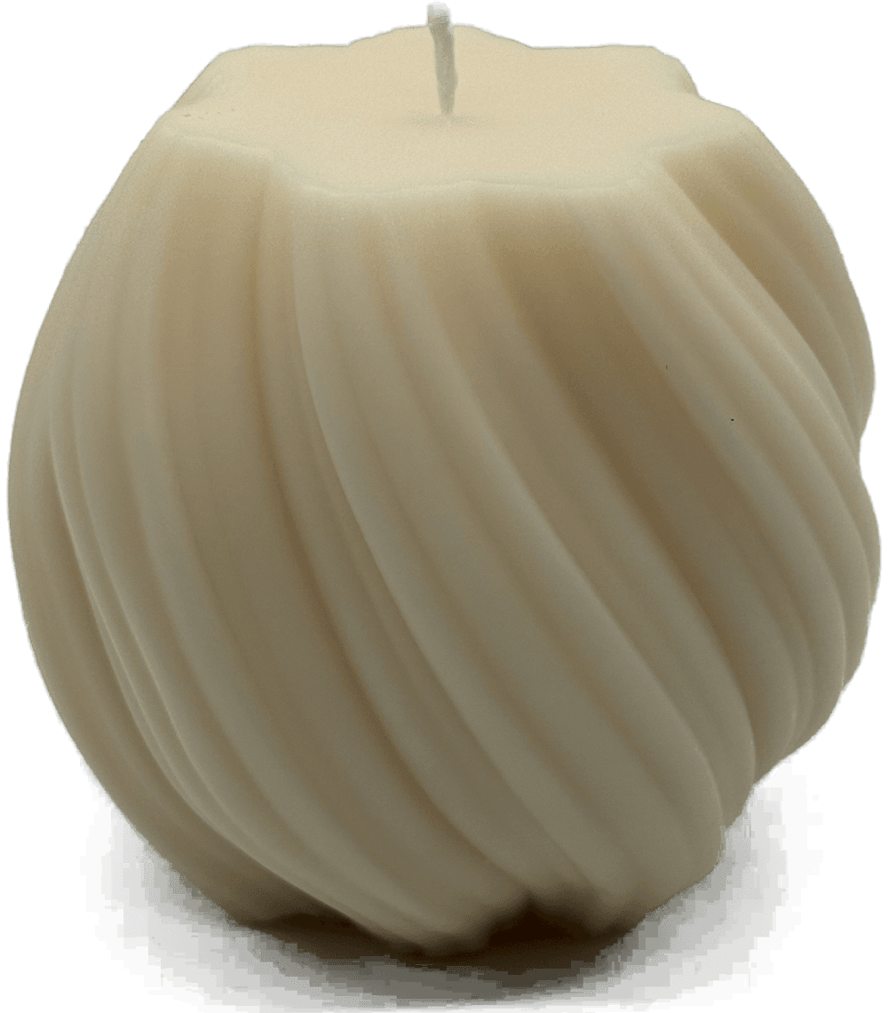 Sculpted swirl soy candle in ivory